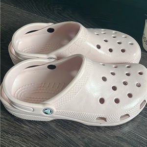 Pink crocs